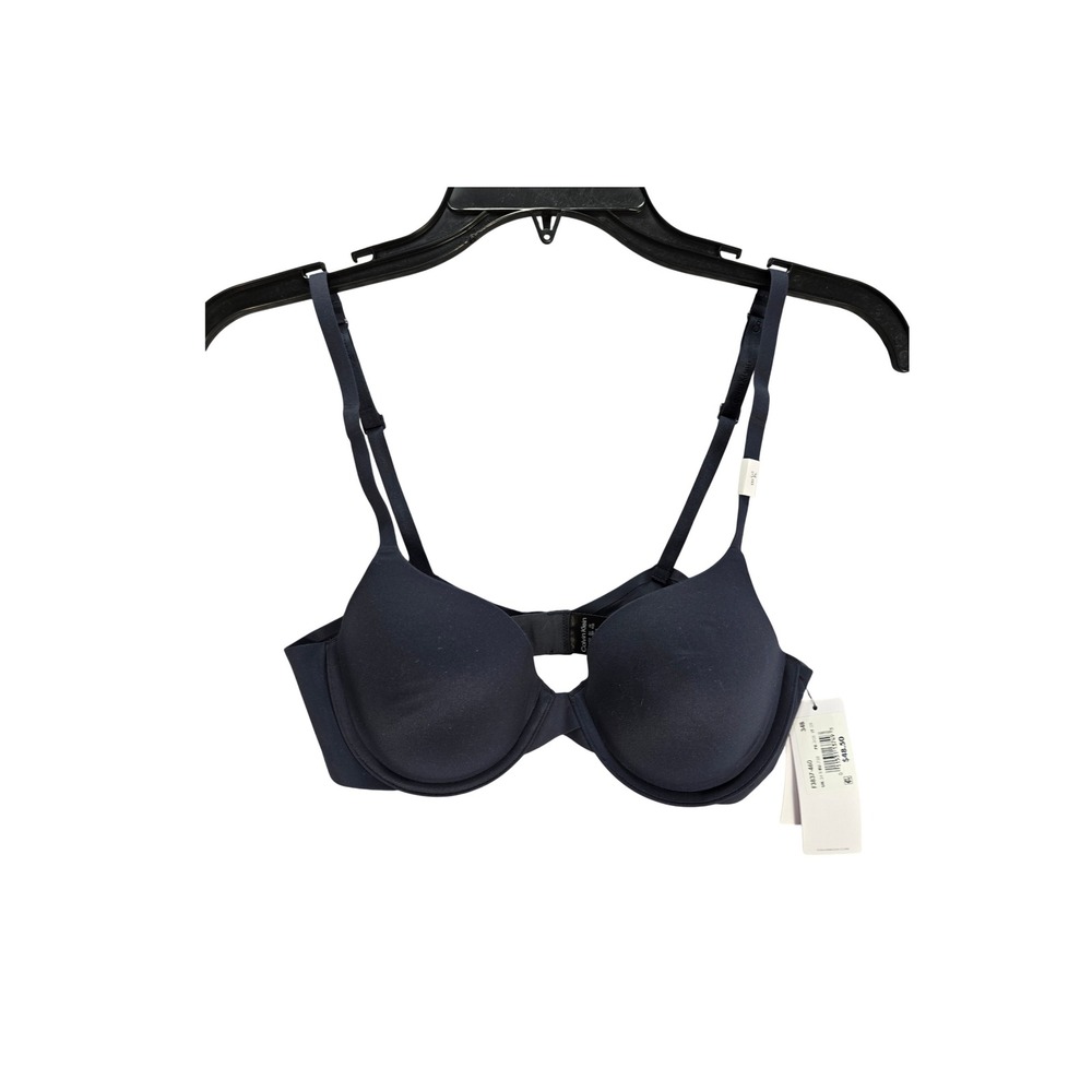 Calvin Klein Bra Womens 34B Perfectly Fit Full Coverage Navy Blue NEW Minimalist